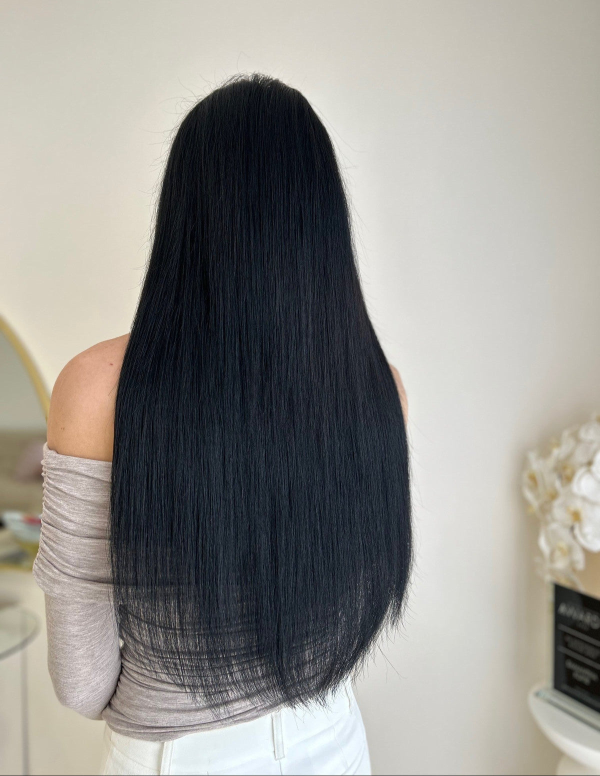 Straight hair extensions 24 inches black